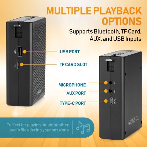 Portable Mini Voice Amplifier, Built-in Rechargeable Wired Portable Microphone and Speaker with Waist-Band, Bluetooth Megaphone PA System Supports