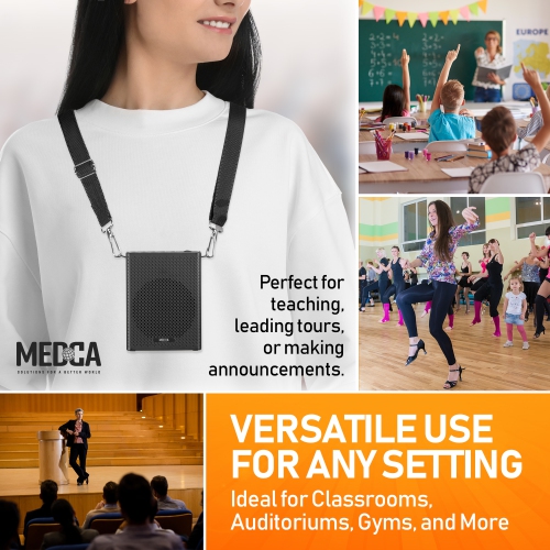 Portable Mini Voice Amplifier, Built-in Rechargeable Wired Portable Microphone and Speaker with Waist-Band, Bluetooth Megaphone PA System Supports