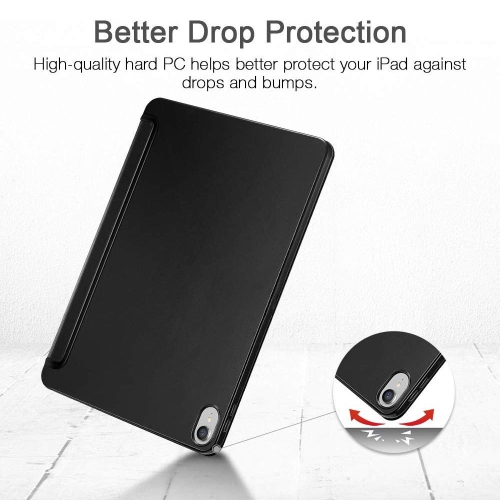 [CS] Étui magnétique mince Smart Cover avec support à crayons pour Apple iPad Air de 13 po 2024 Go, noir