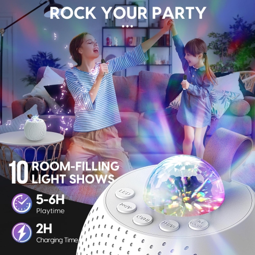 Karaoke Machine for Kids Adults, Bluetooth Karaoke Speaker with 2 Wireless Mics, Dynamic Led Light for Home Party and Birthday Gifts