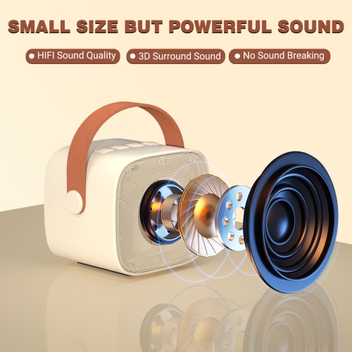 Mini Karaoke Machine for Kids, Portable Bluetooth Speaker with Wireless Microphone, Music Player Toys Gifts for Boys Girls Birthday Christmas Party