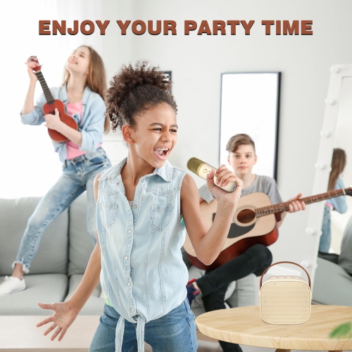 Mini Karaoke Machine for Kids, Portable Bluetooth Speaker with Wireless Microphone, Music Player Toys Gifts for Boys Girls Birthday Christmas Party