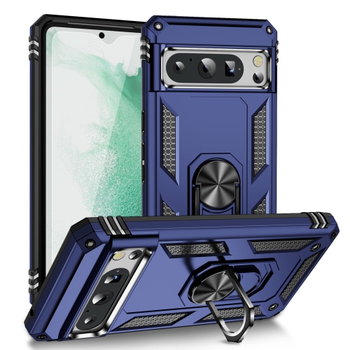 [CS] Étui hybride à coque rigide magnétique anti-chute avec anneau pour Pixel 8&nbsp;A de Google, bleu marine