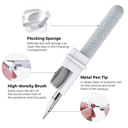 Stylo de nettoyage pour AirPods Pro 2 3 Trousse de nettoyage multifonction brosse souple pour écouteurs Bluetooth Étui de nettoyage Pen outil pour