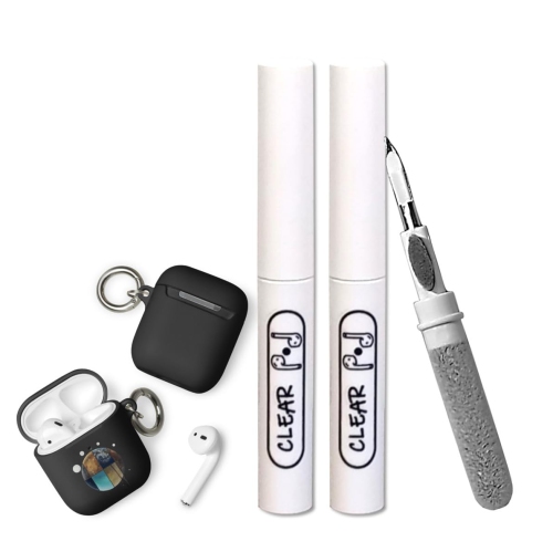 Clear Pod Cleaner Kit for Airpods Pro 1 2 3, Samsung Android Earbuds, Multifunctional Cleaning Pen with Soft Brush, Flocking Sponge for Headphones, E