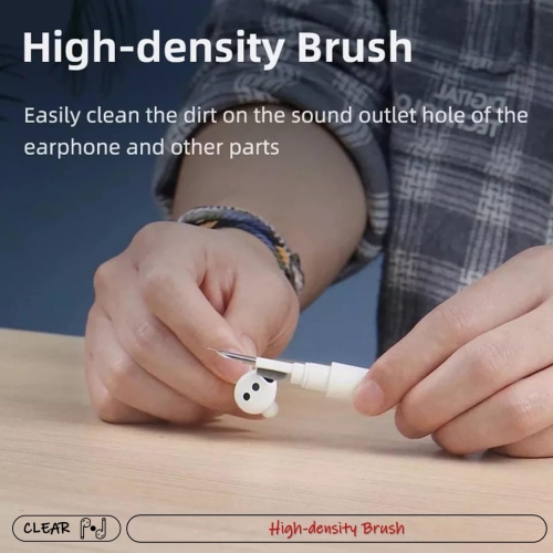 Clear Pod Cleaner Kit for Airpods Pro 1 2 3, Samsung Android Earbuds, Multifunctional Cleaning Pen with Soft Brush, Flocking Sponge for Headphones,