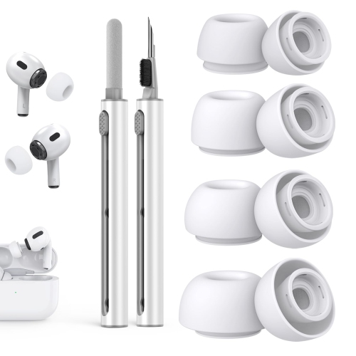 Compatible avec les embouts de rechange des AirPods Pro de 2nd/1st génération, avec trou de réduction du bruit et écran pare-poussière intégré, pour