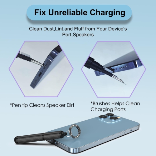 Cleaner Kit for AirPods Cleaner, Multi-Function Cleaning Kit Pen with Soft Brush Flocking Sponge for Airpods Pro 1 2 3 Bluetooth Headphone Case