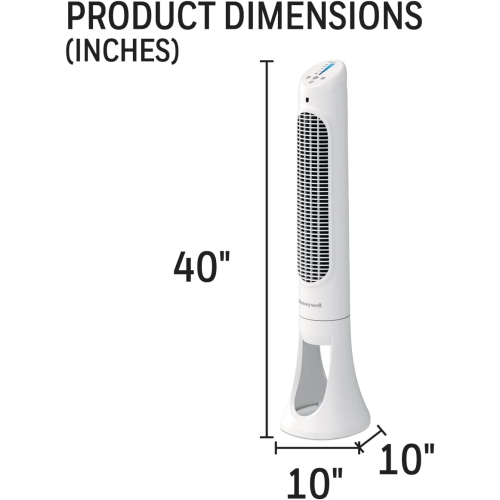 Honeywell HYF260WC QuietSet® Whole Room 40” Tall Tower Fan Home, Bedroom, Office, 75° Oscillation, Remote Control, 5 speeds, Slim Profile, Auto