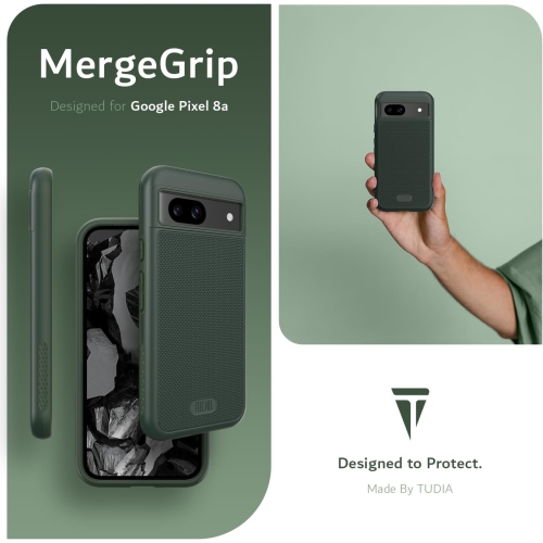 Étui MergeGrip de TUDIA pour Pixel 8a de Google de qualité militaire - Vert pin