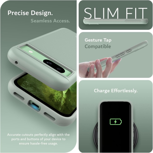 Étui MergeGrip de TUDIA pour Pixel 8a de Google de qualité militaire - Lys verts