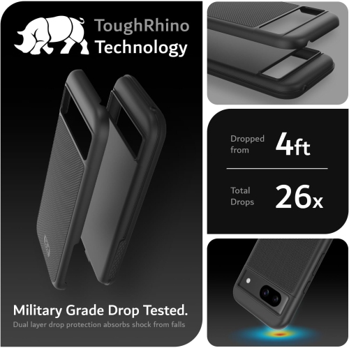 Étui MergeGrip de TUDIA pour Pixel 8a de Google de qualité militaire - Noir