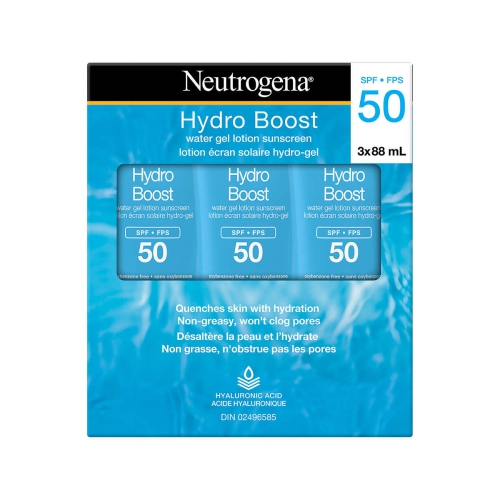 NEUTROGENA  Hydro Boost Water Gel Lotion Sunscreen Spf 50, 3 X 88 Ml