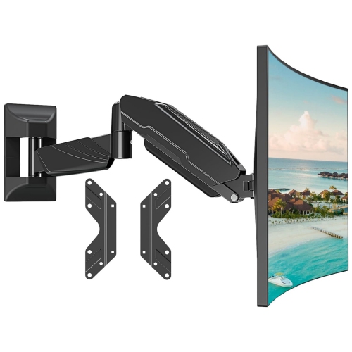 Single Monitor Wall Mount for Max 32 Inch Computer Screen, Premium Heavy Duty Single Monitor Arm, Full Motion Wall Monitor Mount with VESA Extension