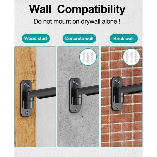 Monitor Wall Mount for Max 35 inch/26.4lbs Flat Curved Screens, Premium Heavy Duty Single Monitor Arm, Full Motion Ultrawide Wall Monitor Mount with