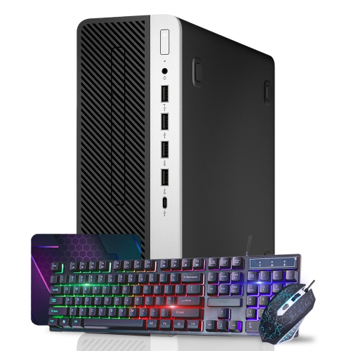 Refurbished - HP ProDesk 600 G4 SFF Desktop Computer PC Combo | Intel i7 Hexa-Core 8th Gen CPU | 16GB DDR4 RAM | 256GB NVMe SSD | Windows 11 Pro |