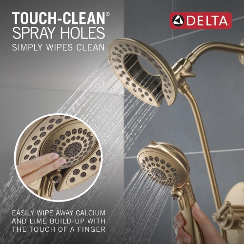Delta Faucet Saylor 17 Series Gold Shower Valve Trim Kit with In2ition 2-in-1 Shower Head with Handheld Spray -Open Box