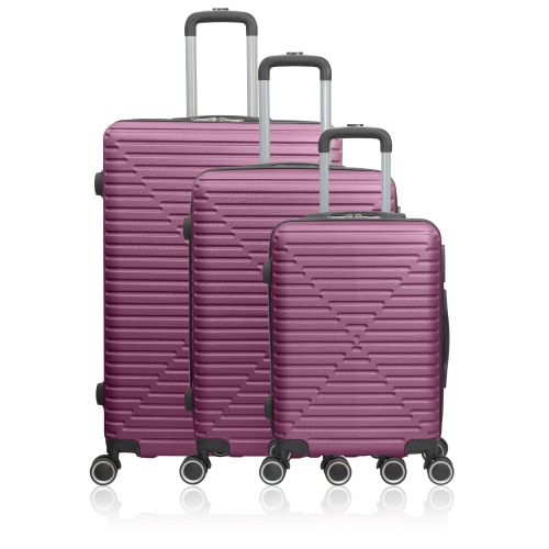 NICCI 3 piece Luggage Set Checking In Collection - Plum