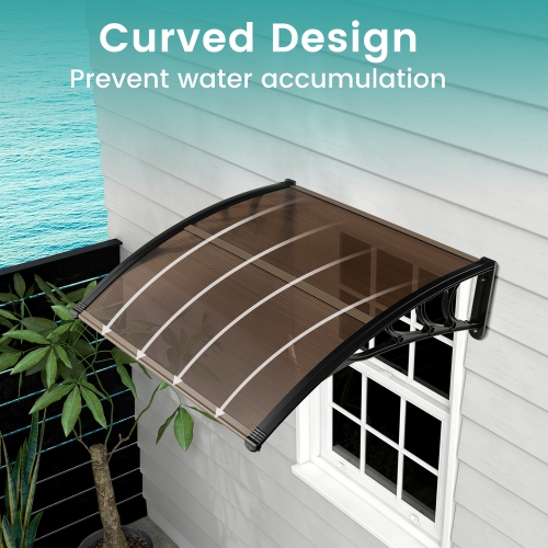 Costway 40" x 40" Patio Awning Canopy Outdoor Window Door Overhang Rain Snow Protection