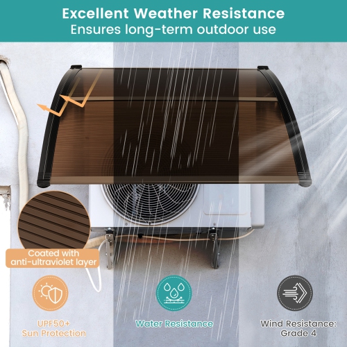 Costway 40" x 40" Patio Awning Canopy Outdoor Window Door Overhang Rain Snow Protection