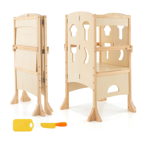 Escabeau d'aide en bois pour enfant pliable Kitchen Step de Costway