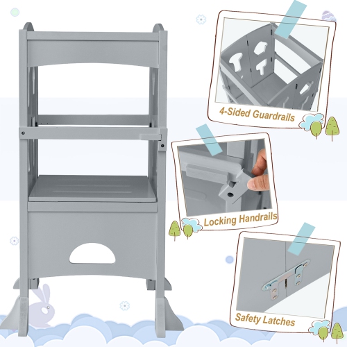 Escabeau d'aide en bois pour enfant pliable Kitchen Step de Costway