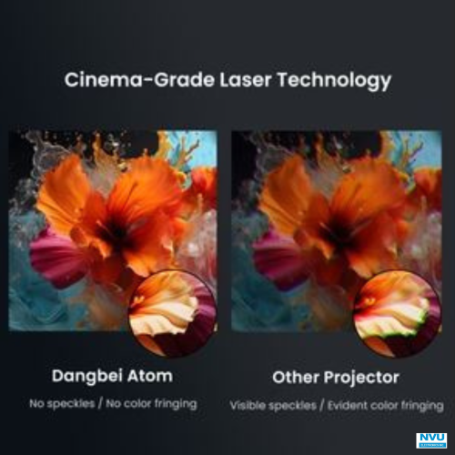 Dangbei Atom Laser Portable Projector, Google TV, 1200 ISO Lumens 180", 1080p, HDR10 & Google Assistant Voice Control
