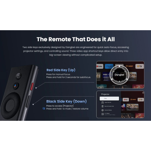 Dangbei Atom Laser Portable Projector, Google TV, 1200 ISO Lumens 180", 1080p, HDR10 & Google Assistant Voice Control