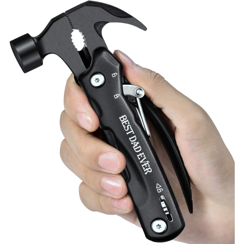 All-in-One Tools: 12-in-1 Mini Hammer Multitool - Cool Gadgets & Birthday Presents for Dad - Christmas Stocking Stuffer Gift