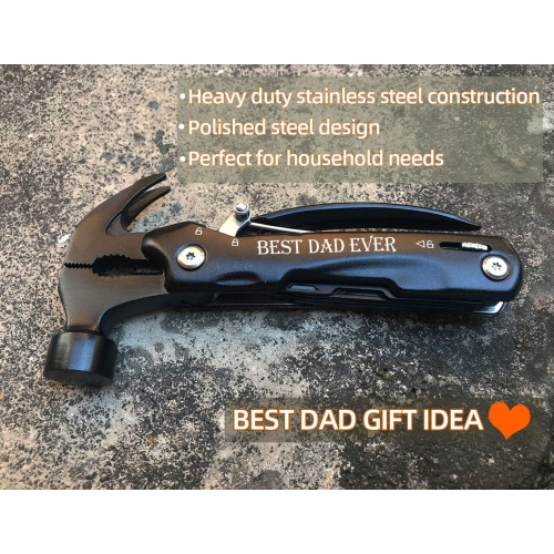 All-in-One Tools: 12-in-1 Mini Hammer Multitool - Cool Gadgets & Birthday Presents for Dad - Christmas Stocking Stuffer Gift