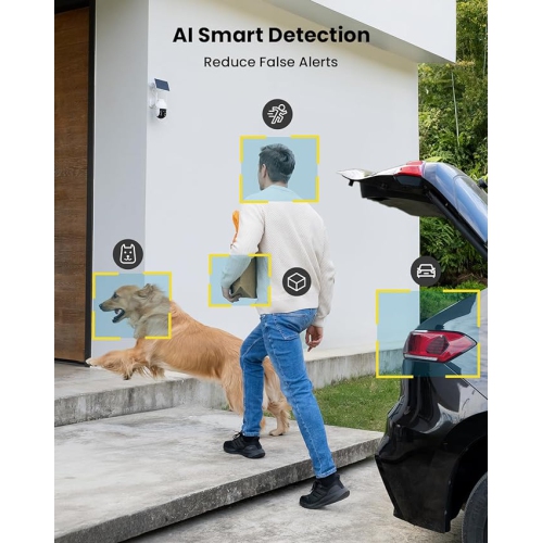 Caméras de sécurité sans fil d'extérieur à énergie solaire et à piles d'ieGeek pour la surveillance à domicile, caméra Wi-Fi PTZ à 360° avec vision