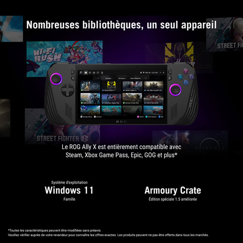 Console de jeu tactile 1080p ROG Ally X de 7 po d'ASUS