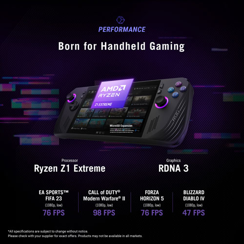 Console de jeu tactile 1080p ROG Ally X de 7 po d'ASUS