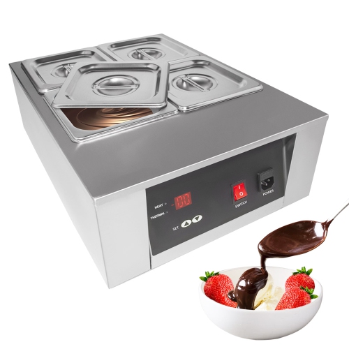 GR-D2002-4 Chocolate Melting Pot | Electric Warmer | 4 Tanks | 110V