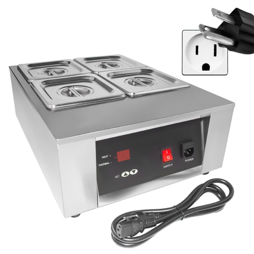 GR-D2002-4 Chocolate Melting Pot | Electric Warmer | 4 Tanks | 110V