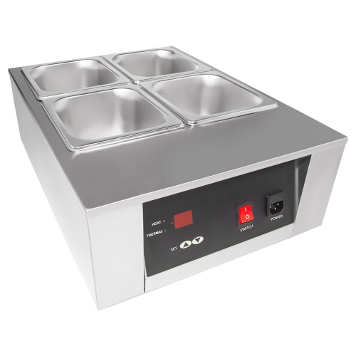 GR-D2002-4 Chocolate Melting Pot | Electric Warmer | 4 Tanks | 110V
