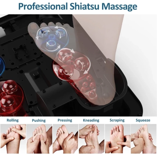 Foot Massager Machine with Heat: Deep Kneading Shiatsu Foot Massager for Plantar Fasciitis, Pain Relief, Gifts for Women & Men Father, Fits Up to