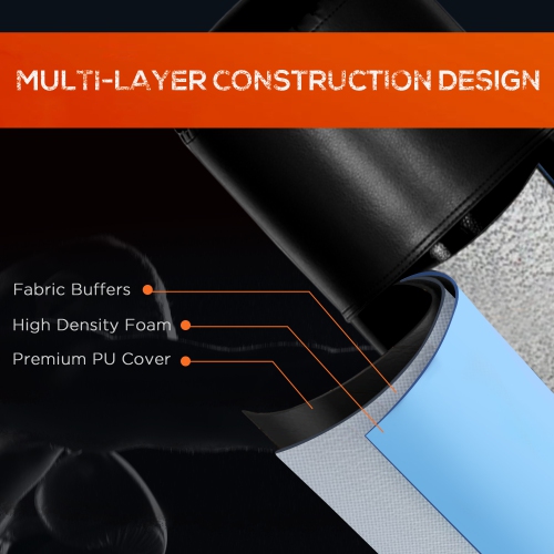 Soozier Freestanding Punching Bag, 65" Boxing Bag with Water/Sand Refilled Stand and Rubber Suction Cups, Heavy Kickboxing Bag for Youths Adults