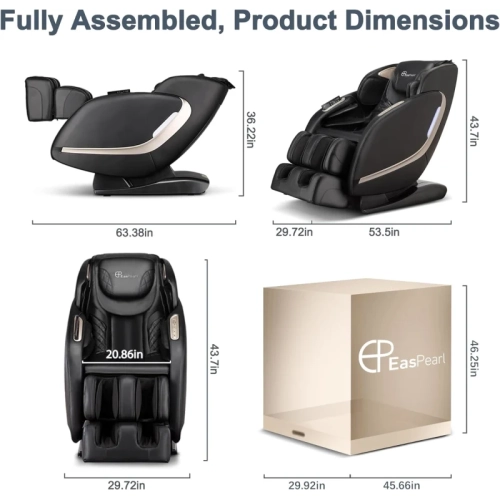 Track Zero Gravity Massage Chair - Full Body Shiatsu Massage Recliner with APP Control, Waist & Calf Heat, Thai Stretch, Body Scan, Shortcut Key,