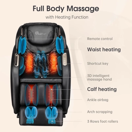 Track Zero Gravity Massage Chair - Full Body Shiatsu Massage Recliner with APP Control, Waist & Calf Heat, Thai Stretch, Body Scan, Shortcut Key,