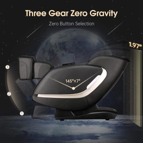 Track Zero Gravity Massage Chair - Full Body Shiatsu Massage Recliner with APP Control, Waist & Calf Heat, Thai Stretch, Body Scan, Shortcut Key,