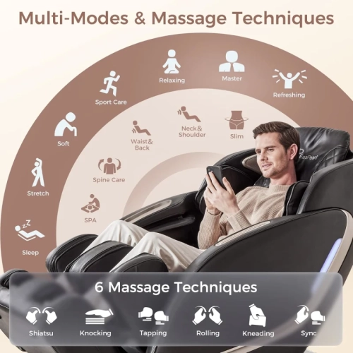 Track Zero Gravity Massage Chair - Full Body Shiatsu Massage Recliner with APP Control, Waist & Calf Heat, Thai Stretch, Body Scan, Shortcut Key,
