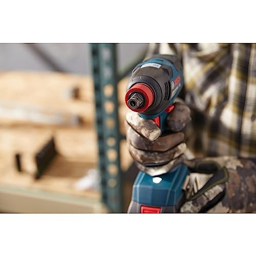 Bosch GDX18V-1800B12 18V EC Brushless 1/4 In. and 1/2 In. Two-in-One Bit/Socket Impact Driver Kit with 2.0 Ah SlimPack..