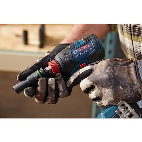 Bosch GDX18V-1800B12 18V EC Brushless 1/4 In. and 1/2 In. Two-in-One Bit/Socket Impact Driver Kit with 2.0 Ah SlimPack..