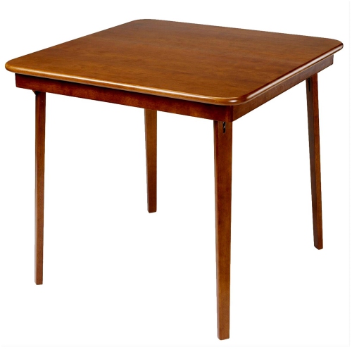 MECO  Stakmore Straight Edge Folding Card Table Finish, Fruitwood