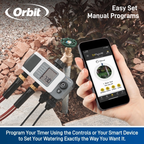 Orbit 24639 B-hyve XD 4-Port Smart Hose Watering Timer with Wi-Fi Hub, Gray
