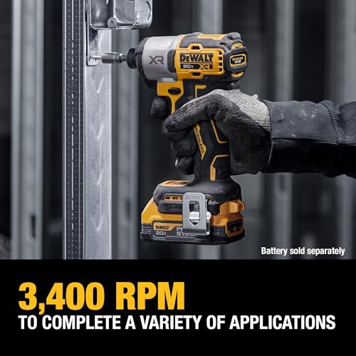 DEWALT 20V MAX XR Cordless Impact Driver, Brushless, 3-Speed, Tool Only