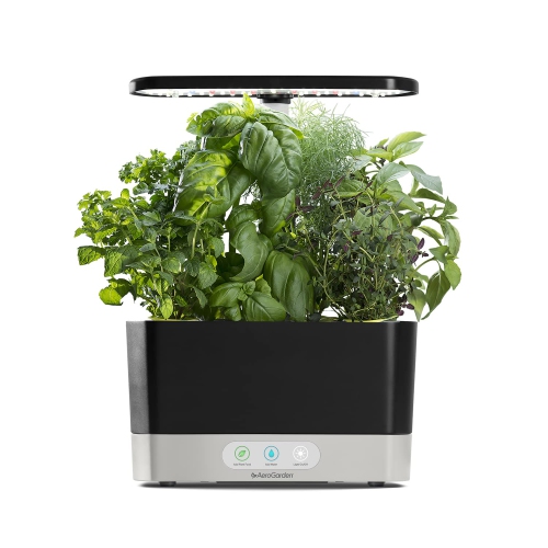 AEROGARDEN  Harvest Indoor Garden Hydroponic System With Led Grow Light And Herb Kit, Holds Up to 6 Pods In Black Indoor greatness