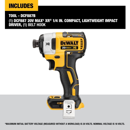DEWALT 20V MAX XR Impact Driver, Brushless, 3-Speed, 1/4-Inch, Tool Only