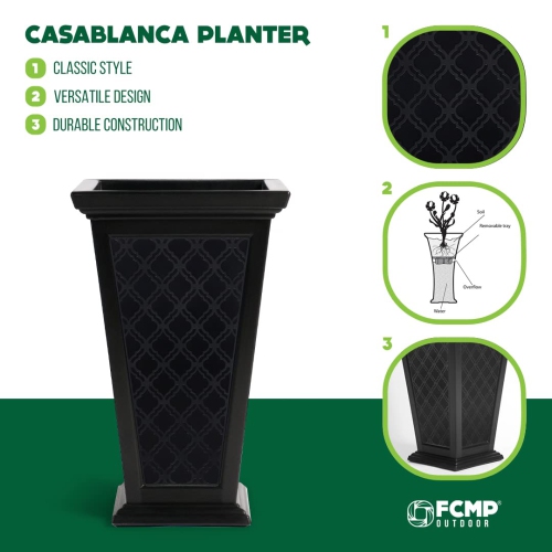 FCMP Outdoor Casablanca Planter, Black